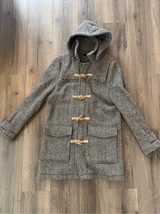 Tommy Hilfiger Jackets & Blazers - Tommy Hilfiger Herringbone Wool Duffle Coat Toggle Hooded Winter Jacket Size Med
